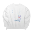 ぽかぽか屋のworkingテルテル坊主 Big Crew Neck Sweatshirt