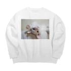 ひいらぎ たえの招き猫 珀ちゃん Big Crew Neck Sweatshirt