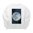 Natsumex Teleido-Worksのmoon light, flower night Big Crew Neck Sweatshirt