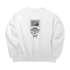 usa100のモノクロ　虹と紫陽花とかしこい君 Big Crew Neck Sweatshirt