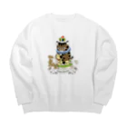 冥王星の木馬に乗るイリオモテヤマネコ Big Crew Neck Sweatshirt