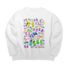 LalaHangeulの韓国の飲み物　ぷくぷくバージョン　ハングルデザイン Big Crew Neck Sweatshirt