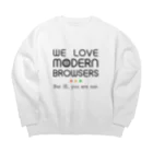 潤のモダンブラウザ大好き（黒） Big Crew Neck Sweatshirt