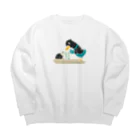 イラスト MONYAAT のねぎってる鴨カモ BM 白フチなし  Big Crew Neck Sweatshirt