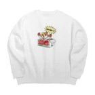 楽猫楽描しげ屋のダンボール（りんご） Big Crew Neck Sweatshirt