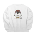 イラスト MONYAAT のスズメがちゅんA  Big Crew Neck Sweatshirt