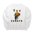 ぽちの適当屋のコガネメキシコインコ キレイ好き Big Crew Neck Sweatshirt