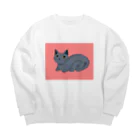 うわー！！！のネコ Big Crew Neck Sweatshirt