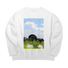 EijiPonの水車と空 Big Crew Neck Sweatshirt