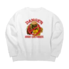 メシテロタイプ（飯テロTシャツブランド）の禁・ハンバーガーと揚げ物の欲張りセット Big Crew Neck Sweatshirt