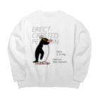 空とぶペンギン舎のマユダチペンギン Big Crew Neck Sweatshirt