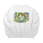 ほそぼそタイムスのふたりあわせ Big Crew Neck Sweatshirt