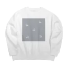 rilybiiのサクランボ柄 グレーブルー Big Crew Neck Sweatshirt