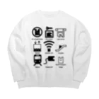 2Dうさぎの2Dうさぎ　ピクトグラムデザイン Big Crew Neck Sweatshirt