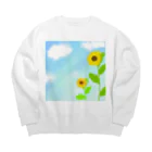 Lily bird（リリーバード）の青空とひまわり Big Crew Neck Sweatshirt