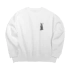 puikkoの弥勒菩薩（ワンポイント　グレー） Big Crew Neck Sweatshirt