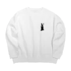 puikkoの弥勒菩薩（ワンポイント　黒） Big Crew Neck Sweatshirt