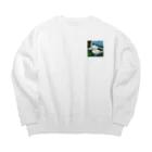 KACHA のswan🦢🦢 Big Crew Neck Sweatshirt