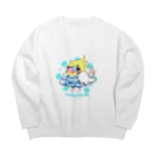 ことり工房のオカメのポエヨ之助  Big Crew Neck Sweatshirt