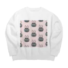 CHOPPIRIのかぶる猫[うさぎ(灰色)ver.](ロシアンブルー) Big Crew Neck Sweatshirt