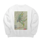 ムラマス カツユキの『Sun da cr-owl.』たった一羽の草がらすVer. Big Crew Neck Sweatshirt