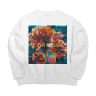 福陀落海灣公司の台湾花布 Big Crew Neck Sweatshirt