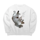 26giの花じゃれねこ Big Crew Neck Sweatshirt