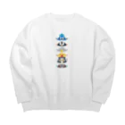 BeArtSuzumaruのぺたんこ鳥類 Big Crew Neck Sweatshirt