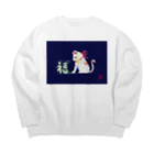 月の隠れ家の招き猫さんが福をつかまえるし Big Crew Neck Sweatshirt