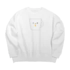 エダマメトイチ雑貨店のface-cafe gray Big Crew Neck Sweatshirt