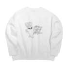 毛並みんのパワーオブパワー毛並みん Big Crew Neck Sweatshirt