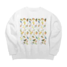 まめるりはことりのたっぷりラブバード（コザクラインコ・ボタンインコ）ちゃん【まめるりはことり】 Big Crew Neck Sweatshirt