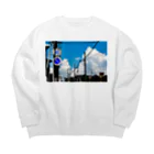 alligator_artの"夏" Big Crew Neck Sweatshirt