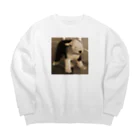 李子（ももこ）の風に立ち向かう子犬 Big Crew Neck Sweatshirt