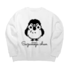 イラスト MONYAAT のぶわっとな　スズメがちゅんB　L配置 Big Crew Neck Sweatshirt