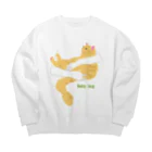 momolove のBaby hugにゃんこ(長毛茶トラ猫) Big Crew Neck Sweatshirt