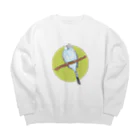 Nellyhime のアートのふわふわ オウム Big Crew Neck Sweatshirt