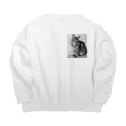 ねこのmareマールのねこのMareマール Big Crew Neck Sweatshirt