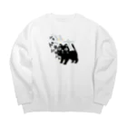 イラスト MONYAAT のネコのろっぽはドキドキ M Big Crew Neck Sweatshirt