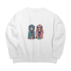 天寿丸号のずっと一緒ちゃん Big Crew Neck Sweatshirt