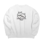 イラスト MONYAAT の ポメラニアンとポメラニアンとポメラニアン M Big Crew Neck Sweatshirt