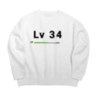 歯車デザインのレベル34 レベルアップ Big Crew Neck Sweatshirt