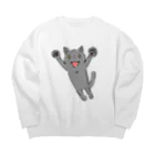 モユズの灰色猫さん2 Big Crew Neck Sweatshirt