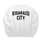 JIMOTOE Wear Local Japanの木更津市 KISARAZU CITY ロゴブラック Big Crew Neck Sweatshirt
