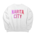 JIMOTOE Wear Local Japanの成田市 NARITA CITY ロゴピンク Big Crew Neck Sweatshirt