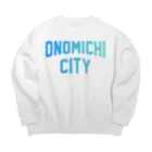 JIMOTOE Wear Local Japanの尾道市 ONOMICHI CITY ロゴブルー Big Crew Neck Sweatshirt