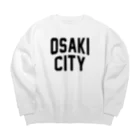 JIMOTOE Wear Local Japanの大崎市 OSAKI CITY　ロゴブラック Big Crew Neck Sweatshirt