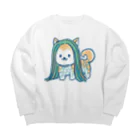 ファンシーショップゆきのふのあまびえわんこ Big Crew Neck Sweatshirt