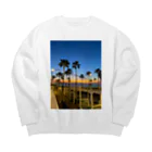 ブルーベリーパンケーキの海と夕焼け in カリフォルニア Big Crew Neck Sweatshirt