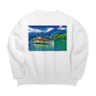 GALLERY misutawoのスイス ルツェルン湖の汽船 Big Crew Neck Sweatshirt